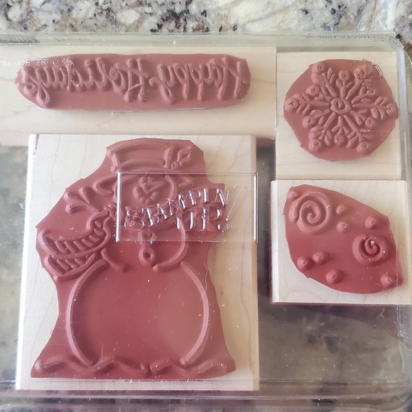 Stampin Up Frosty 4pc Eubber Stamp Set - Picture 2 of 2